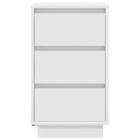 Produktbild för Sängbord med LED-lampor vit 38x34x65 cm