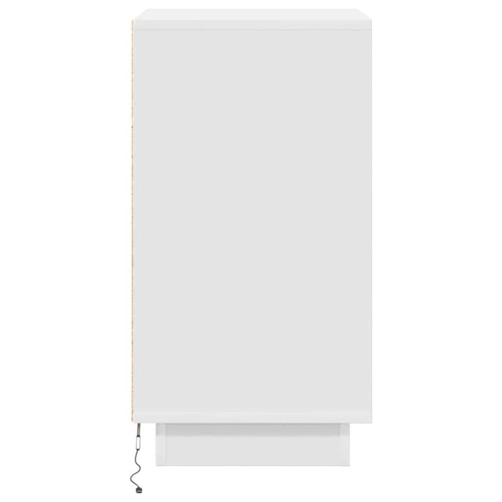 Produktbild för Sängbord med LED-lampor vit 38x34x65 cm