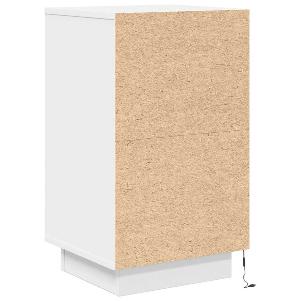 Produktbild för Sängbord med LED-lampor vit 38x34x65 cm