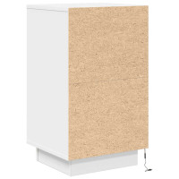 Produktbild för Sängbord med LED-lampor vit 38x34x65 cm