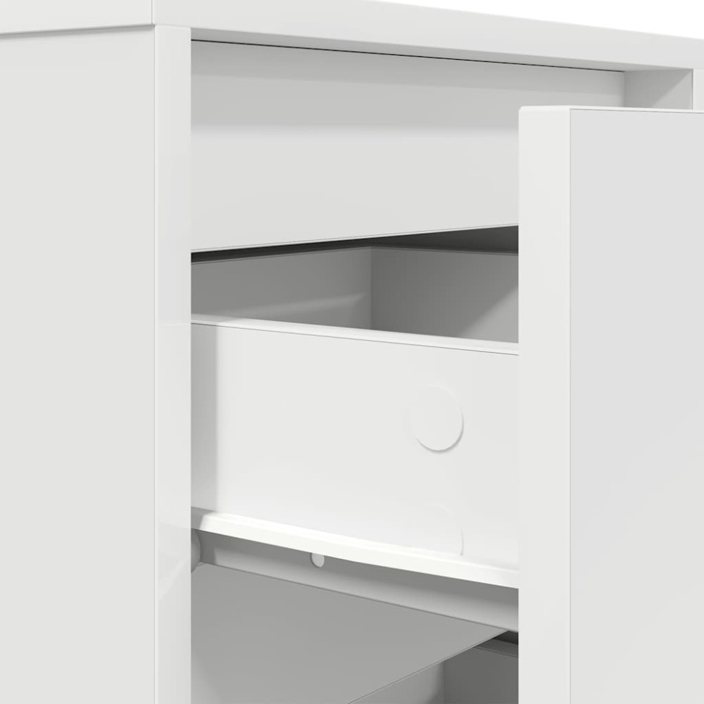 Produktbild för Sängbord med LED-lampor vit 38x34x65 cm