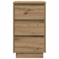 Produktbild för Sängbord med LED-lampor hantverksmässig ek 38x34x65 cm