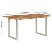 Produktbild för Matbord 154x80x76 cm massivt akaciaträ