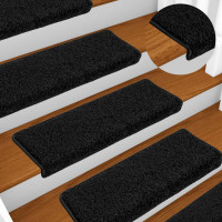 Produktbild för Trappmattor 20 st 65x21x4 cm svarta rektangulära kanter