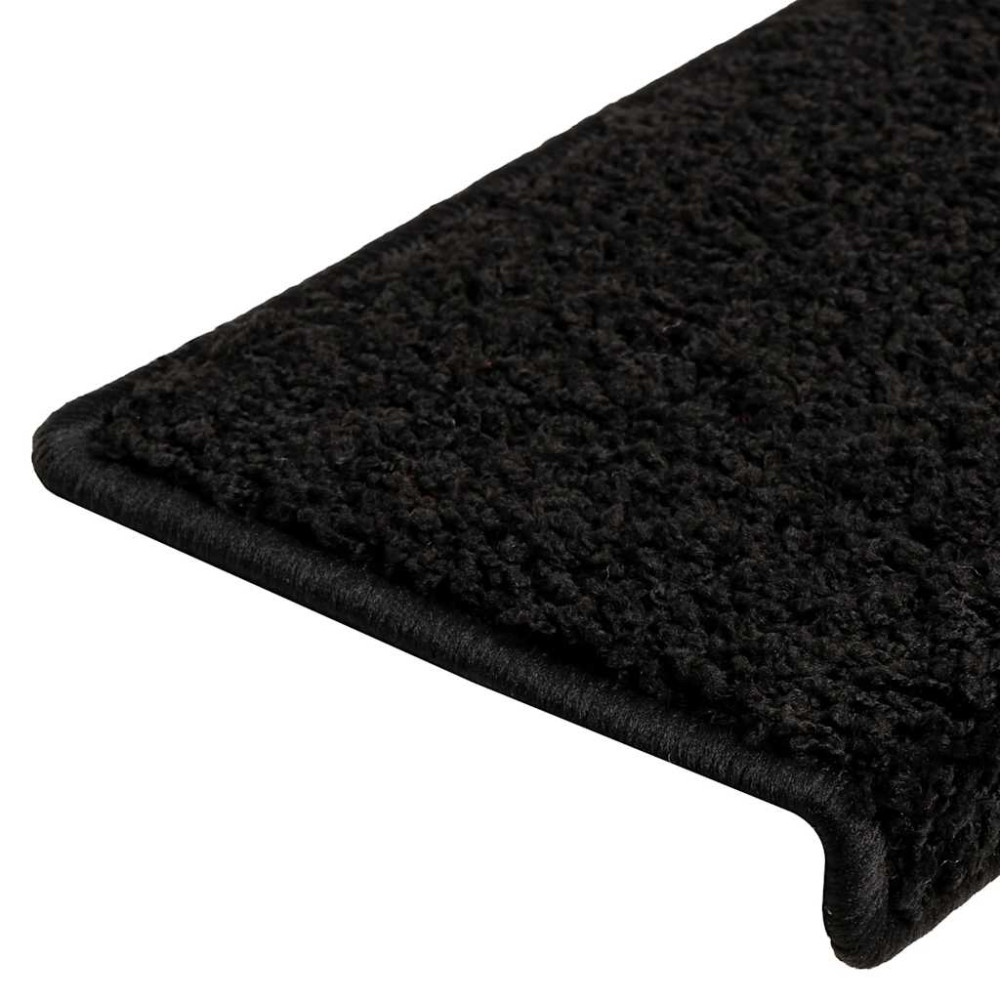 Produktbild för Trappmattor 20 st 65x21x4 cm svarta rektangulära kanter