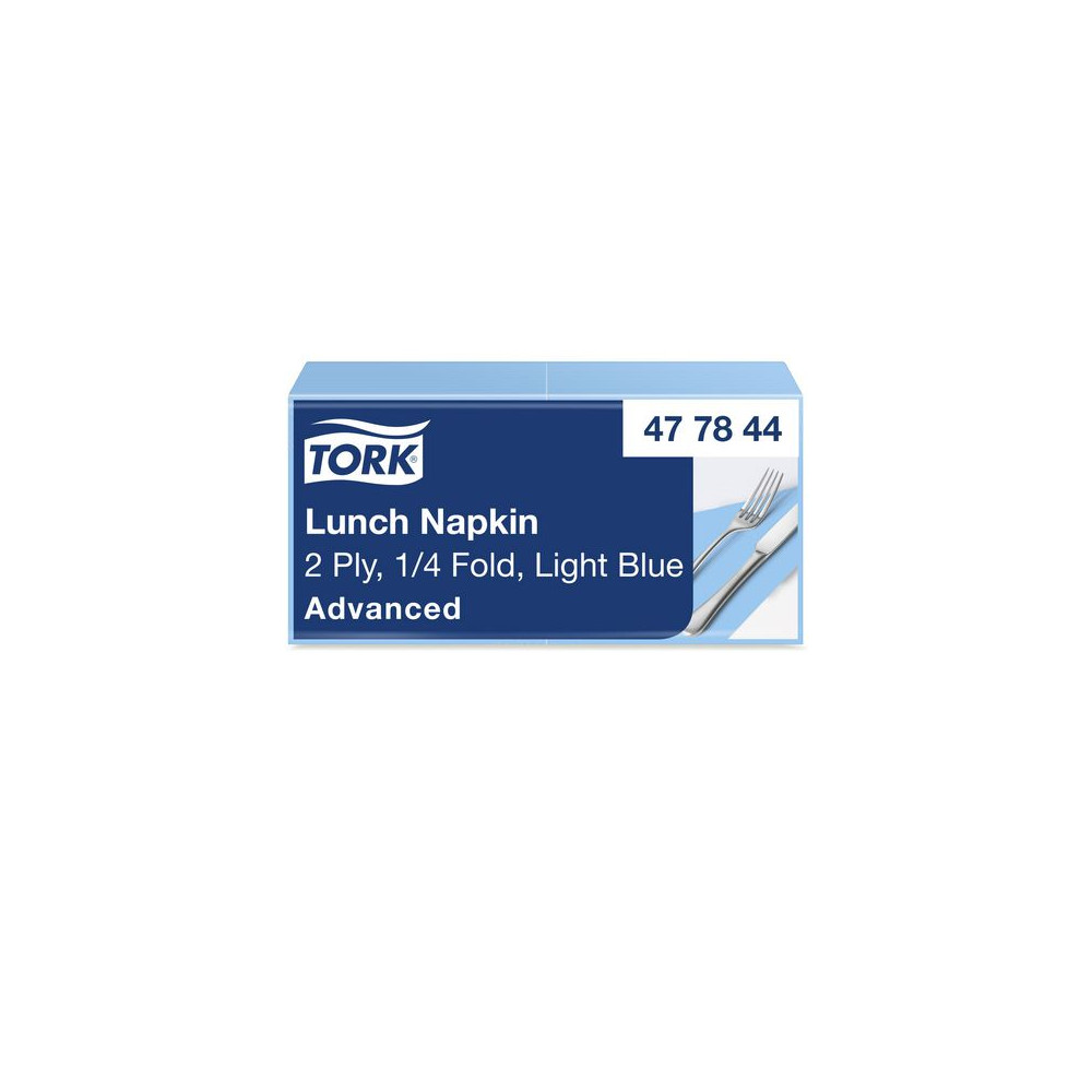 Produktbild för Servett TORK Lunch 2-lags ljusblå 200/fp