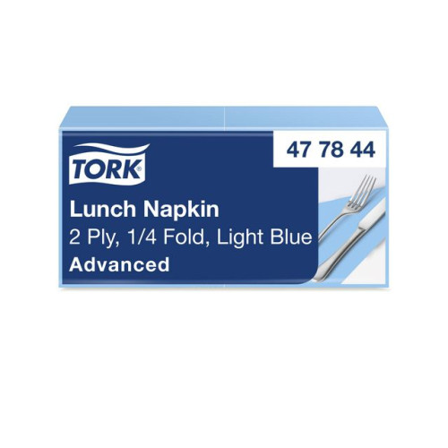 TORK Servett TORK Lunch 2-lags ljusblå 200/fp