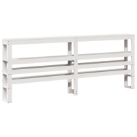 Produktbild för Sängram med huvudgavel vit 150x200 cm massiv furu