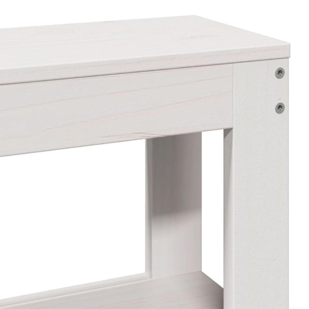 Produktbild för Sängram med huvudgavel vit 150x200 cm massiv furu