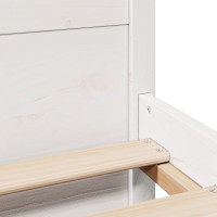 Produktbild för Sängram med huvudgavel vit 150x200 cm massiv furu