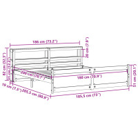 Produktbild för Sängram med huvudgavel utan madrass vit 180x200 cm