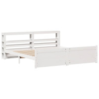 Produktbild för Sängram med huvudgavel utan madrass vit 180x200 cm