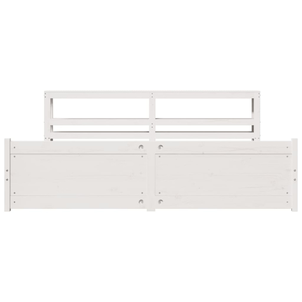 Produktbild för Sängram med huvudgavel utan madrass vit 180x200 cm