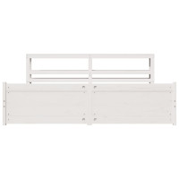 Produktbild för Sängram med huvudgavel utan madrass vit 180x200 cm