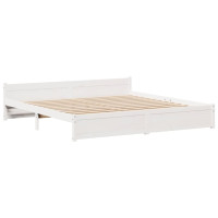 Produktbild för Sängram med huvudgavel utan madrass vit 180x200 cm