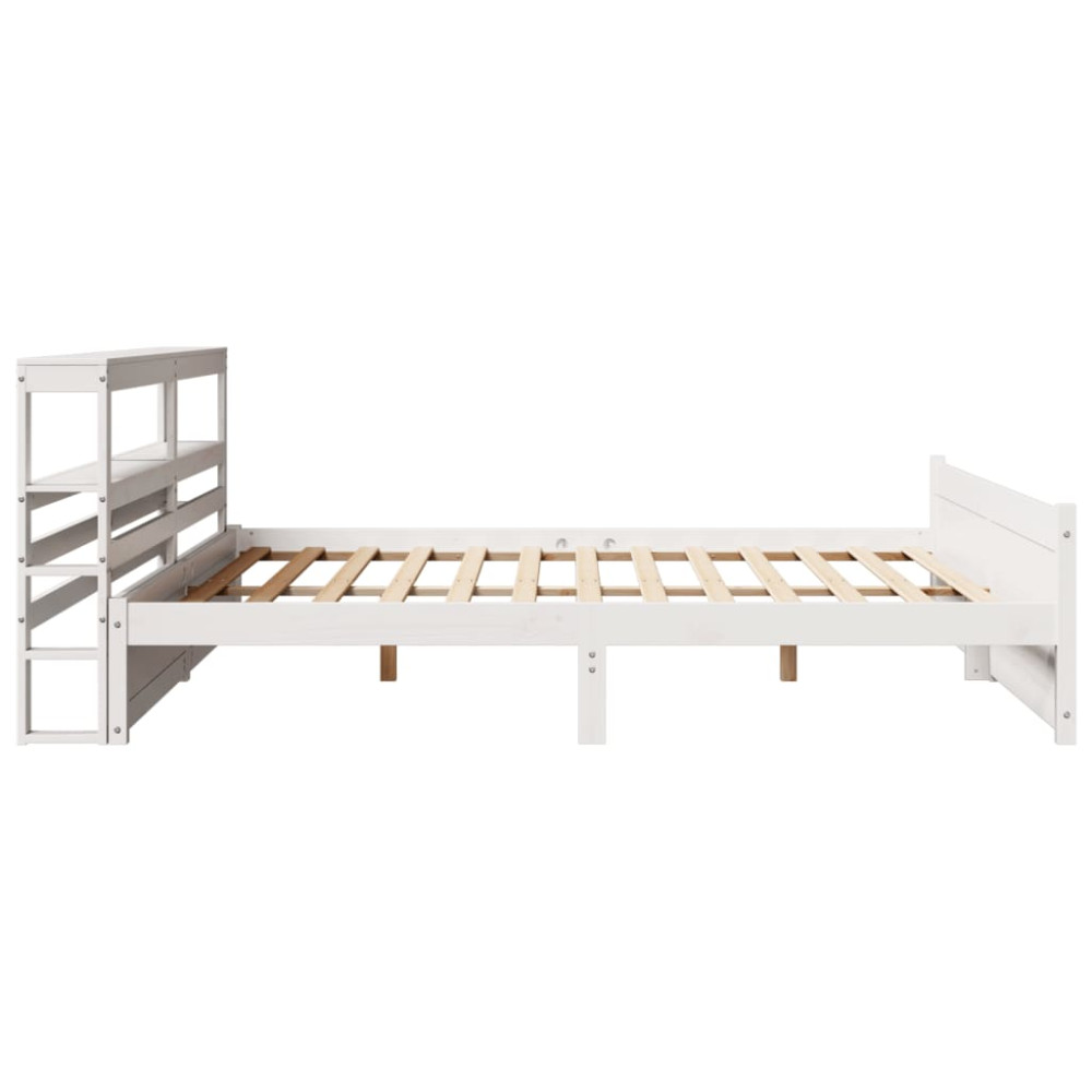 Produktbild för Sängram med huvudgavel utan madrass vit 180x200 cm