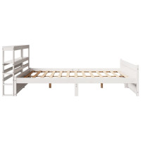 Produktbild för Sängram med huvudgavel utan madrass vit 180x200 cm