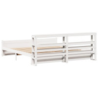 Produktbild för Sängram med huvudgavel utan madrass vit 180x200 cm