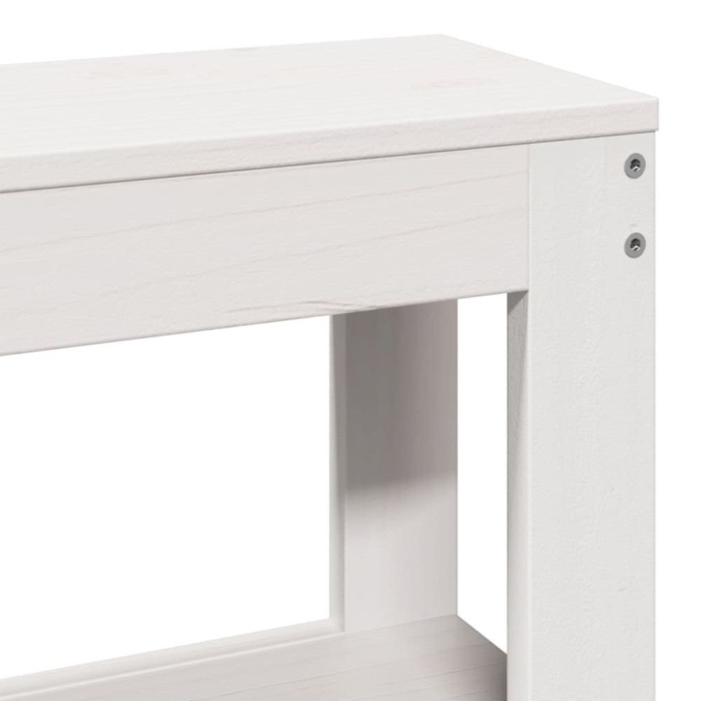 Produktbild för Sängram med huvudgavel vit 150x200 cm massiv furu