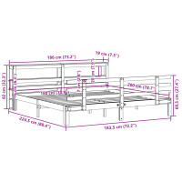 Produktbild för Sängram med huvudgavel utan madrass vit 180x200 cm