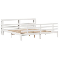 Produktbild för Sängram med huvudgavel utan madrass vit 180x200 cm