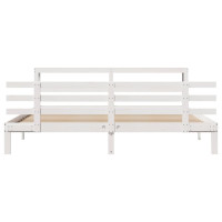Produktbild för Sängram med huvudgavel utan madrass vit 180x200 cm