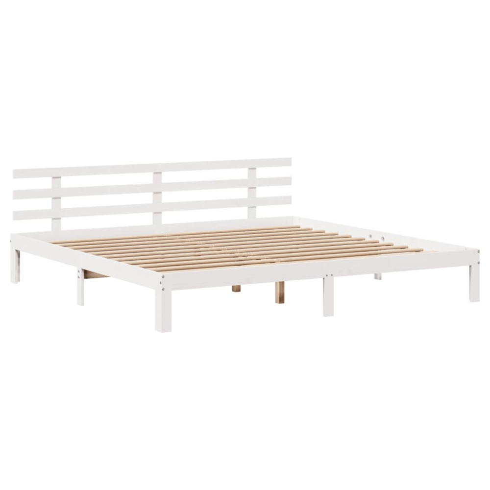 Produktbild för Sängram med huvudgavel utan madrass vit 180x200 cm