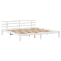 Produktbild för Sängram med huvudgavel utan madrass vit 180x200 cm