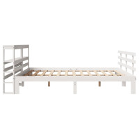 Produktbild för Sängram med huvudgavel utan madrass vit 180x200 cm