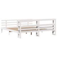 Produktbild för Sängram med huvudgavel utan madrass vit 180x200 cm