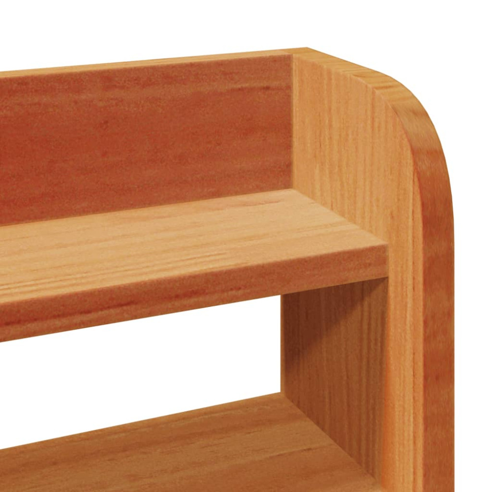 Produktbild för Sängram med huvudgavel vaxbrun 75x190 cm massiv furu