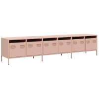 Produktbild för Tv-bänk rosa 202x39x43,5 cm kallvalsat stål