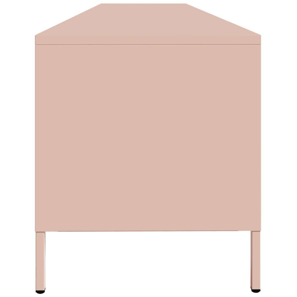 Produktbild för Tv-bänk rosa 202x39x43,5 cm kallvalsat stål