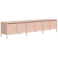 Produktbild för Tv-bänk rosa 202x39x43,5 cm kallvalsat stål