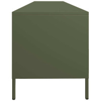 Produktbild för Tv-bänk olivgrön 202x39x43,5 cm kallvalsat stål