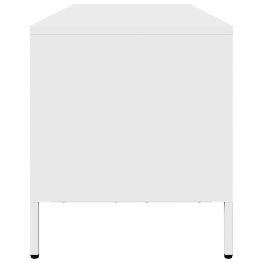 Produktbild för Tv-bänk vit 202x39x43,5 cm kallvalsat stål