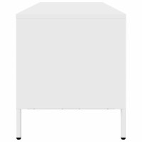 Produktbild för Tv-bänk vit 202x39x43,5 cm kallvalsat stål