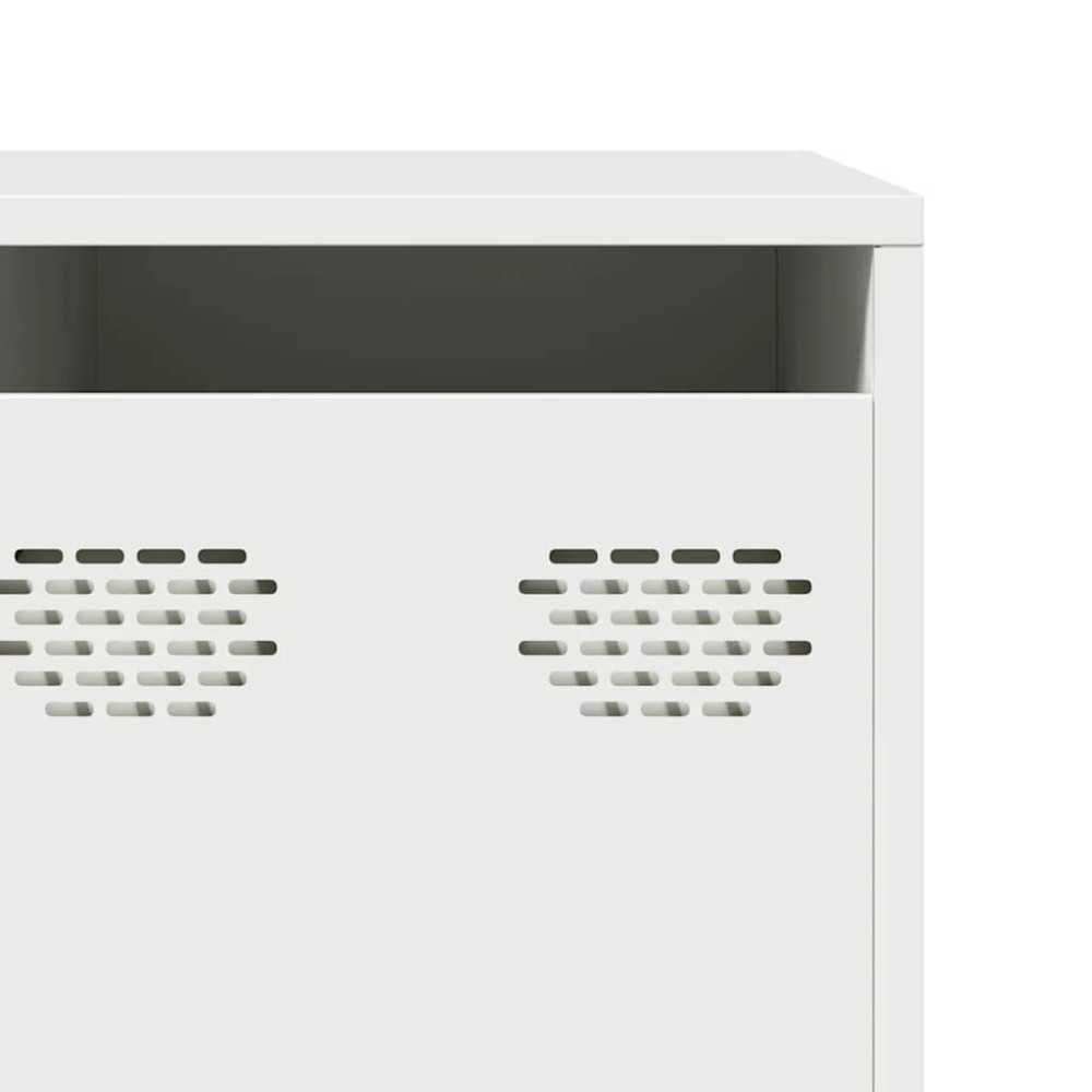 Produktbild för Tv-bänk vit 202x39x43,5 cm kallvalsat stål