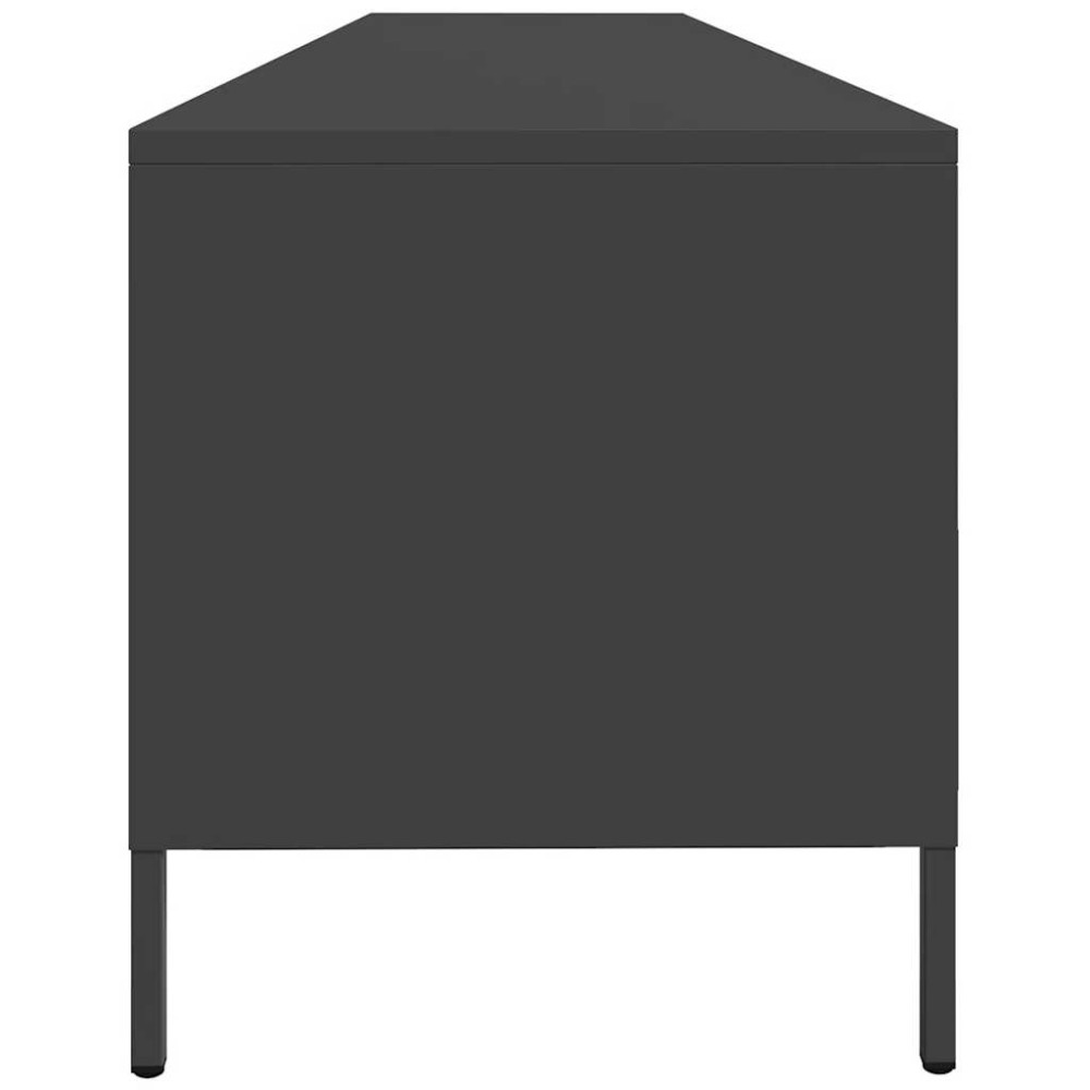 Produktbild för Tv-bänk svart 202x39x43,5 cm kallvalsat stål