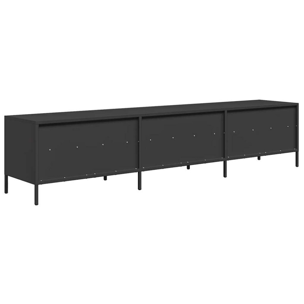 Produktbild för Tv-bänk svart 202x39x43,5 cm kallvalsat stål