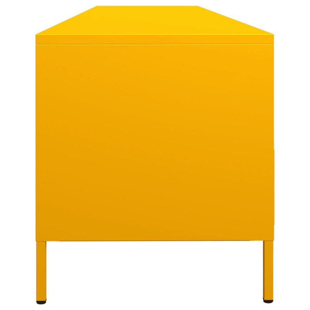 Produktbild för Tv-bänk senapsgul 202x39x43,5 cm kallvalsat stål