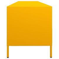 Produktbild för Tv-bänk senapsgul 202x39x43,5 cm kallvalsat stål
