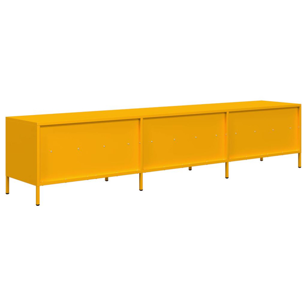 Produktbild för Tv-bänk senapsgul 202x39x43,5 cm kallvalsat stål