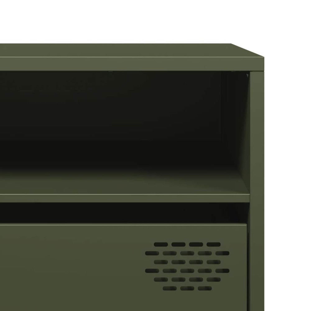Produktbild för Tv-bänk olivgrön 202x39x43,5 cm kallvalsat stål