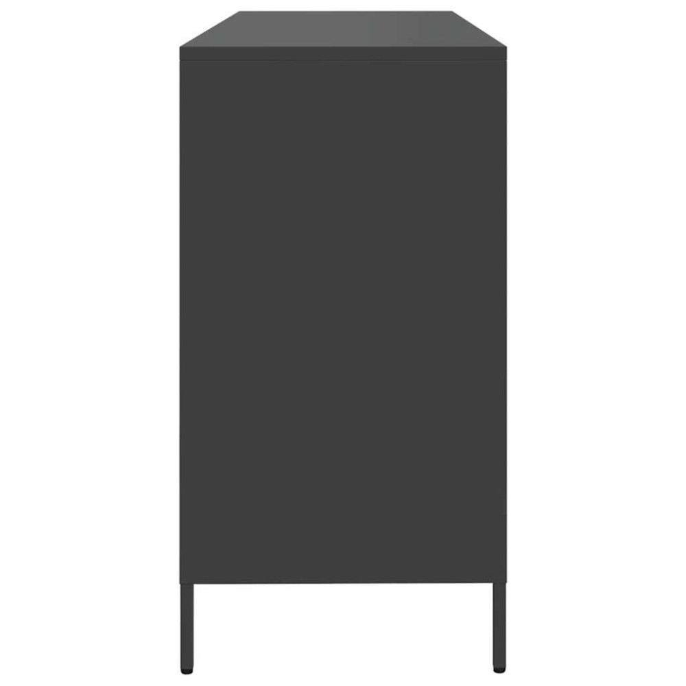 Produktbild för Skänk svart 135x39x73,5 cm kallvalsat stål
