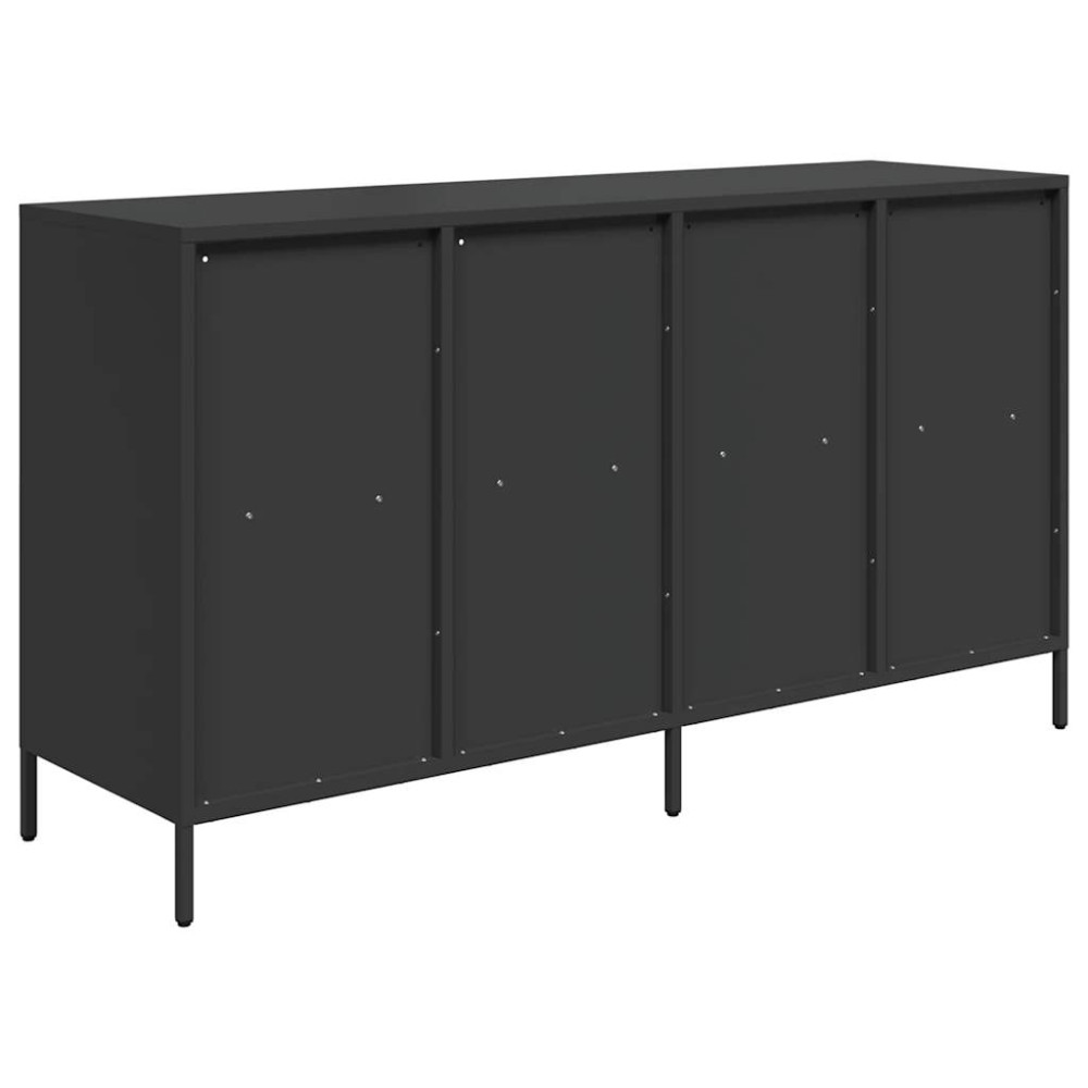 Produktbild för Skänk svart 135x39x73,5 cm kallvalsat stål