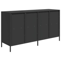 Produktbild för Skänk svart 135x39x73,5 cm kallvalsat stål
