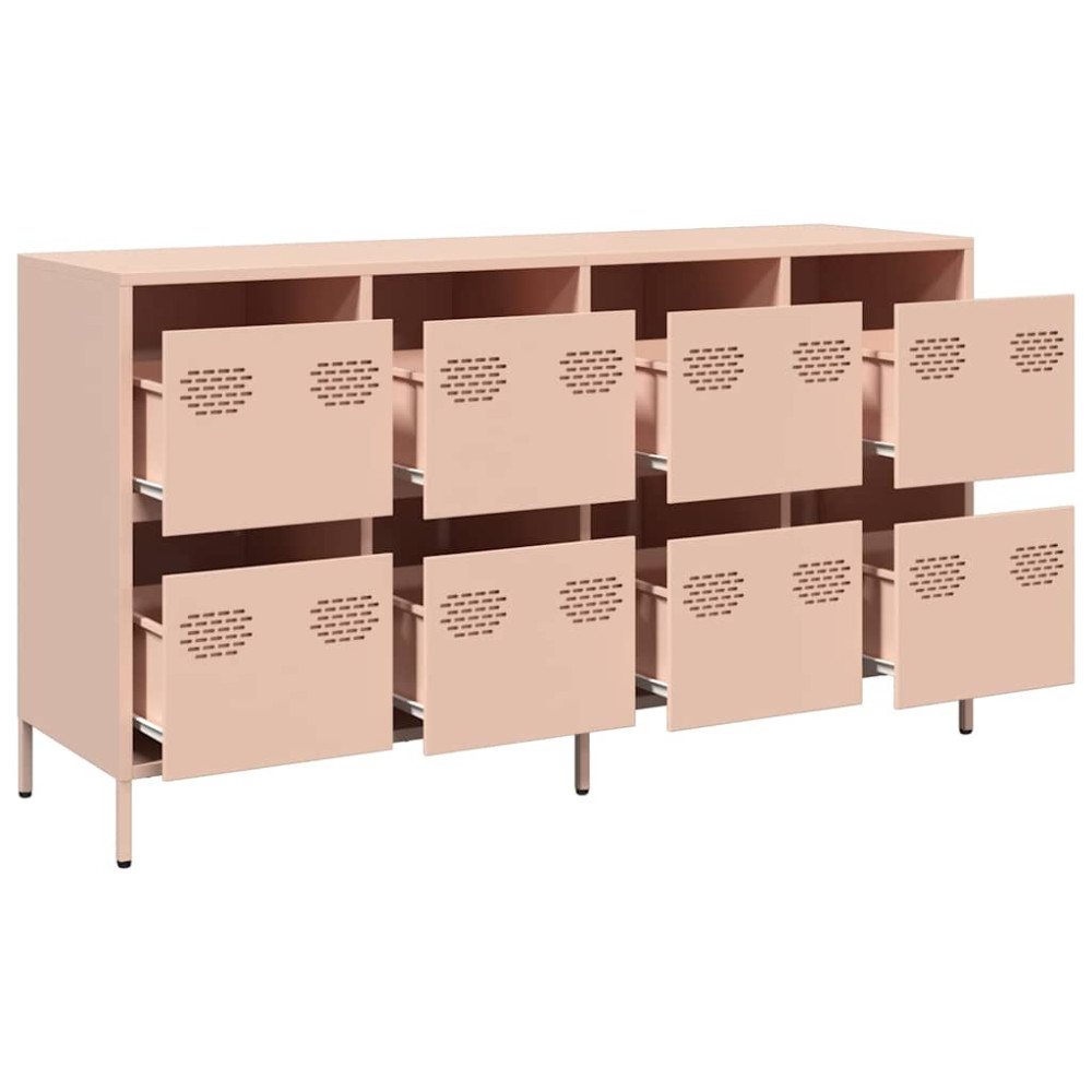Produktbild för Skänk rosa 135x39x73,5 cm kallvalsat stål