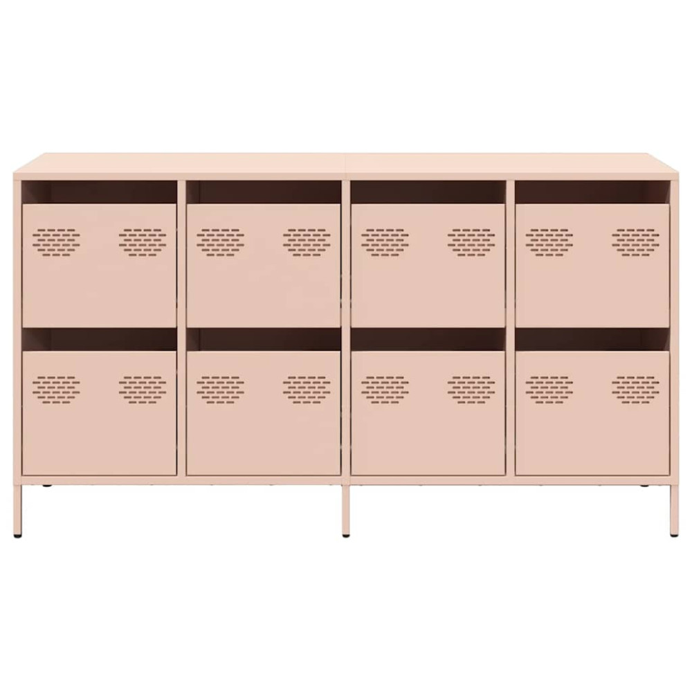 Produktbild för Skänk rosa 135x39x73,5 cm kallvalsat stål