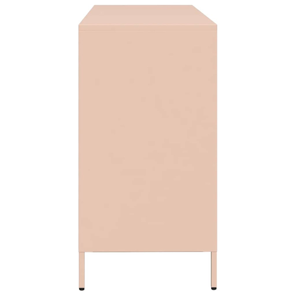 Produktbild för Skänk rosa 135x39x73,5 cm kallvalsat stål